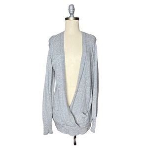 Banana Republic Italian Yarn Cashmere Wool Drape Front Sweater size L